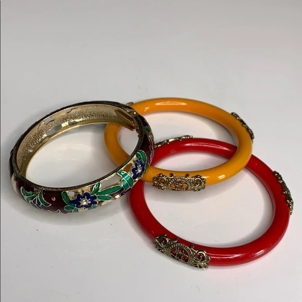 Colorful Turkish bangle 3 piece set Costume jewelry